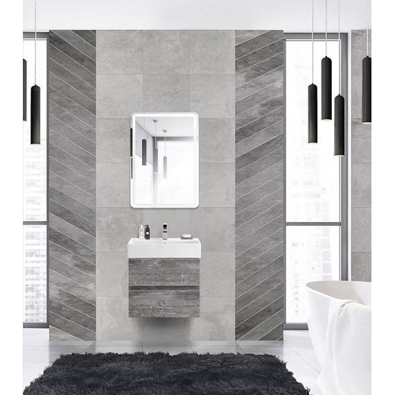 Тумба подвесная с раковиной Cezares MOLVENO 46-60-2C-SO-LG 60 см, Legno Grigio - фото 2