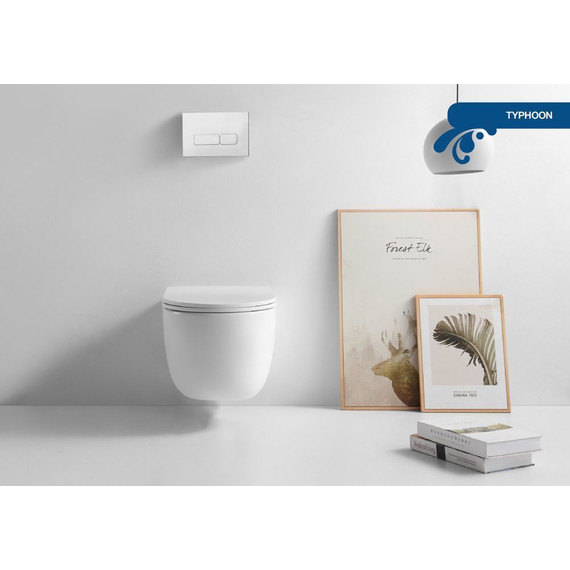 Унитаз подвесной безободковый Sole Typhoon (смыв торнадо) с тонкой крышкой микролифт - фото 6