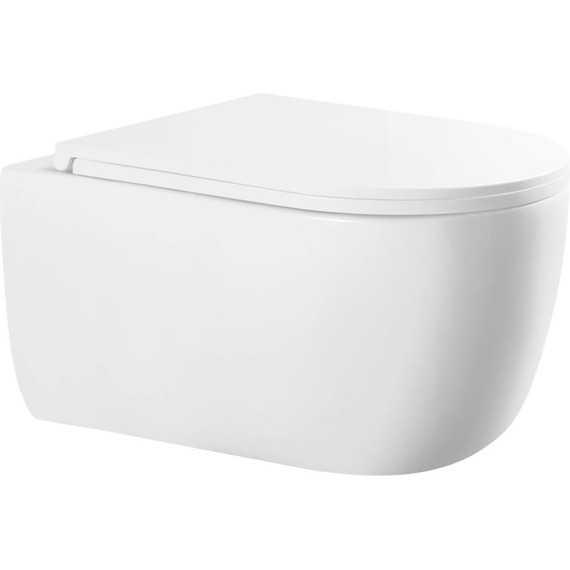 Унитаз подвесной безободковый Sole Typhoon (смыв торнадо) с тонкой крышкой микролифт - фото 2