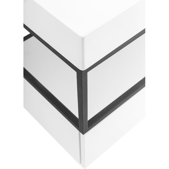 Тумба подвесная с раковиной Cezares CADRO-100-1C-SO-BG-BLUM 100 см, Bianco Ghiaccio/Nero - фото 6