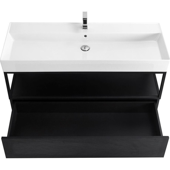Тумба подвесная с раковиной Cezares CADRO-100-1C-SO-NR-BLUM 100 см, Nero - фото 4