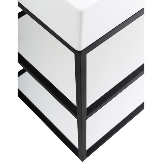 Консоль подвесная с двойной раковиной Cezares CADRO-120/46/58-2C-SO-MET-ST 120 см, Nero/Bianco - фото 2