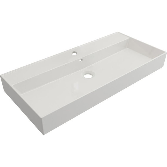 Тумба подвесная с раковиной Cezares CADRO-100-1C-SO-BG-BLUM 100 см, Bianco Ghiaccio/Nero - фото 8