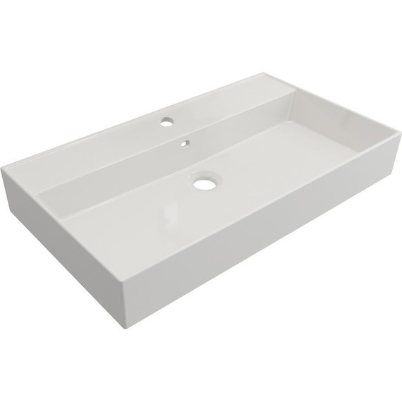 Тумба подвесная с раковиной Cezares CADRO-80-1C-SO-BG-BLUM 80 см, Bianco Ghiaccio/Nero - фото 8