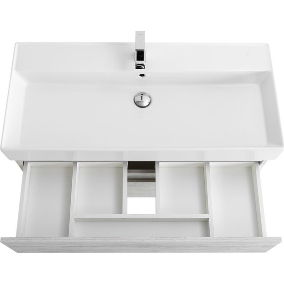 Тумба подвесная с раковиной Cezares MOLVENO 46-100-2C-SO-LB 100 см (раковина CZR-MIL-100-LVB), Legno Bianco - фото 8