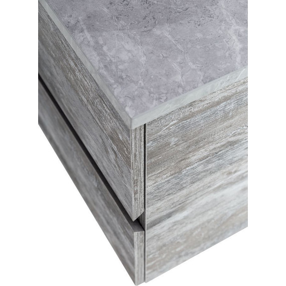 Тумба подвесная со столешницей Cezares MOLVENO 46-100-2C-SO-LG 100 см, Legno Grigio/Marmo Grigio Lucido - фото 8