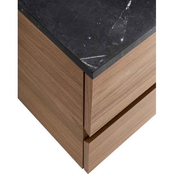 Тумба подвесная со столешницей Cezares MOLVENO 46-100-2C-SO-NC 100 см, Noce Chiaro/Marmo Nero Opaco - фото 9