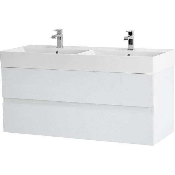 Тумба подвесная с раковиной Cezares MOLVENO 46-120-2C-SO-2-BG 120 см (раковина CZR-MIL-120-2-LVB), Bianco Ghiaccio - фото 3