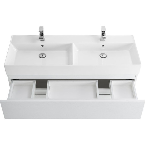 Тумба подвесная с раковиной Cezares MOLVENO 46-120-2C-SO-2-BG 120 см (раковина CZR-MIL-120-2-LVB), Bianco Ghiaccio - фото 5