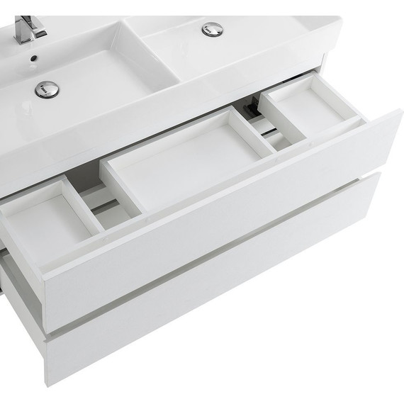 Тумба подвесная с раковиной Cezares MOLVENO 46-120-2C-SO-2-BG 120 см (раковина CZR-MIL-120-2-LVB), Bianco Ghiaccio - фото 8