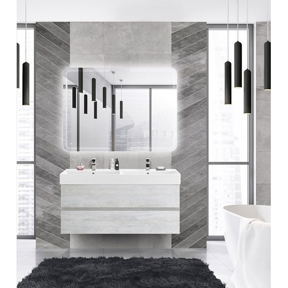 Тумба подвесная с раковиной Cezares MOLVENO 46-120-2C-SO-2-LB 120 см (раковина CZR-MIL-120-2-LVB), Legno Bianco - фото 2