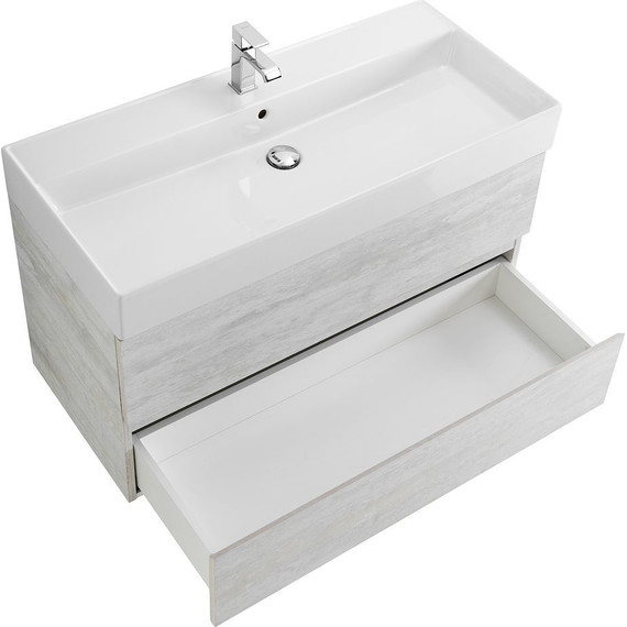 Тумба подвесная с раковиной Cezares MOLVENO 46-120-2C-SO-LB 120 см (раковина CZR-MIL-120-LVB), Legno Bianco - фото 3