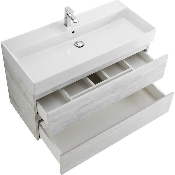 Тумба подвесная с раковиной Cezares MOLVENO 46-120-2C-SO-LB 120 см (раковина CZR-MIL-120-LVB), Legno Bianco - фото 5