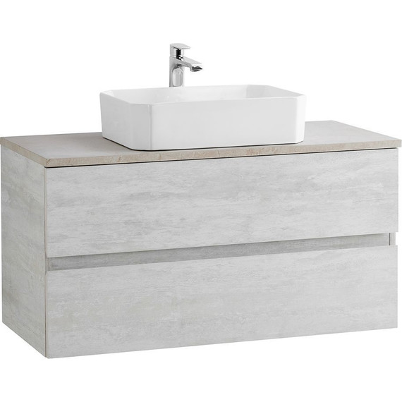 Тумба подвесная со столешницей Cezares MOLVENO 46-80-2C-SO-LB 80 см, Legno Bianco/Marmo Crema Opaco - фото 2