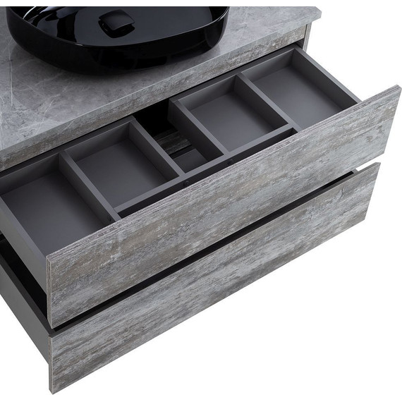 Тумба подвесная со столешницей Cezares MOLVENO 46-80-2C-SO-LG 80 см, Legno Grigio/Marmo Grigio Lucido - фото 6