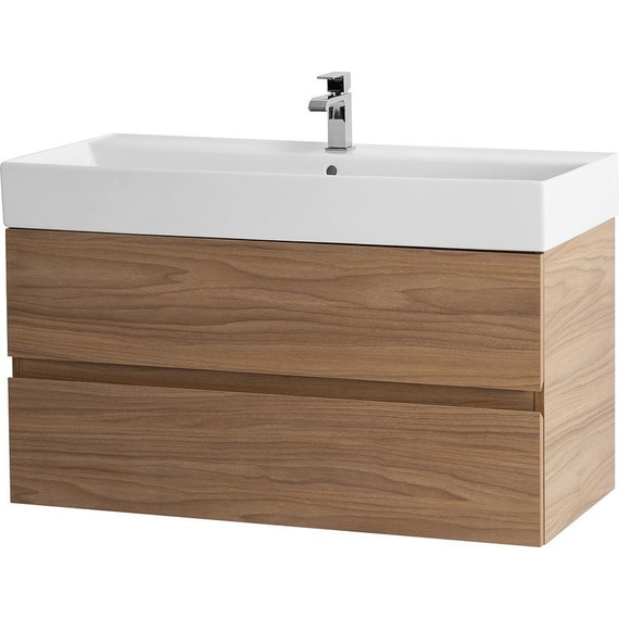 Тумба подвесная с раковиной Cezares MOLVENO 46-80-2C-SO-NC 80 см (раковина CZR-MIL-80-LVB), Noce Chiaro - фото 3