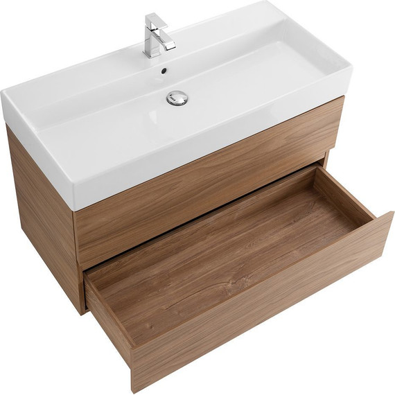 Тумба подвесная с раковиной Cezares MOLVENO 46-80-2C-SO-NC 80 см (раковина CZR-MIL-80-LVB), Noce Chiaro - фото 4