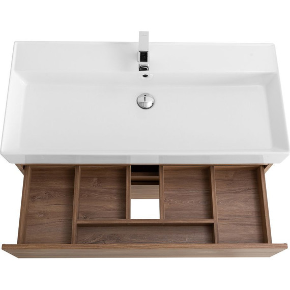 Тумба подвесная с раковиной Cezares MOLVENO 46-80-2C-SO-NC 80 см (раковина CZR-MIL-80-LVB), Noce Chiaro - фото 8