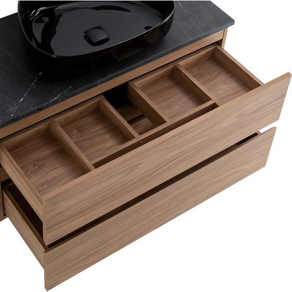 Тумба подвесная со столешницей Cezares MOLVENO 46-80-2C-SO-NC 80 см, Noce Chiaro/Marmo Nero Opaco - фото 7