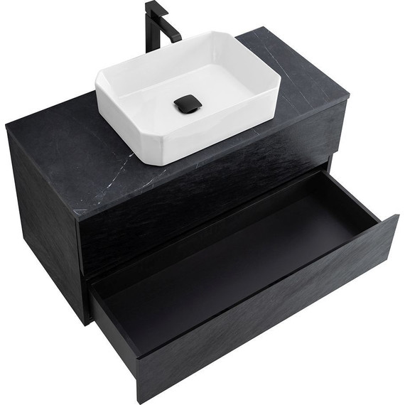 Тумба подвесная со столешницей Cezares MOLVENO 46-80-2C-SO-NR 80 см, Nero/Marmo Nero Opaco - фото 4