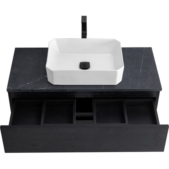 Тумба подвесная со столешницей Cezares MOLVENO 46-80-2C-SO-NR 80 см, Nero/Marmo Nero Opaco - фото 5