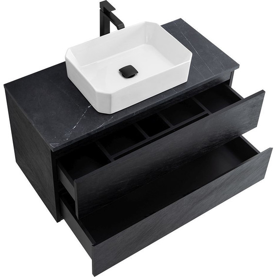 Тумба подвесная со столешницей Cezares MOLVENO 46-80-2C-SO-NR 80 см, Nero/Marmo Nero Opaco - фото 6