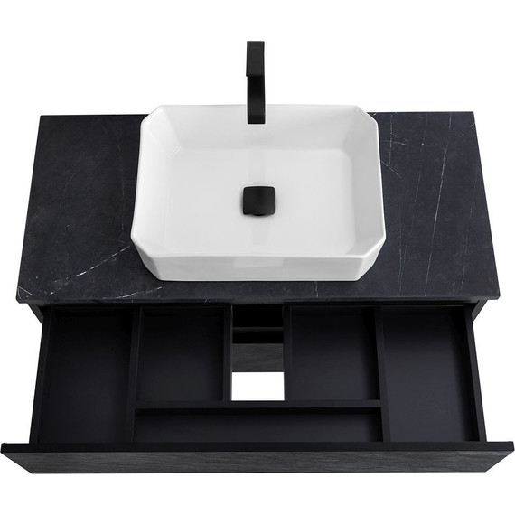 Тумба подвесная со столешницей Cezares MOLVENO 46-80-2C-SO-NR 80 см, Nero/Marmo Nero Opaco - фото 8