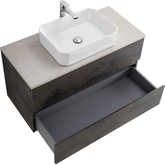 Тумба подвесная со столешницей Cezares MOLVENO 46-80-2C-SO-OSS 80 см, Ossido/Marmo Crema Opaco - фото 3