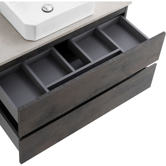 Тумба подвесная со столешницей Cezares MOLVENO 46-80-2C-SO-OSS 80 см, Ossido/Marmo Crema Opaco - фото 6