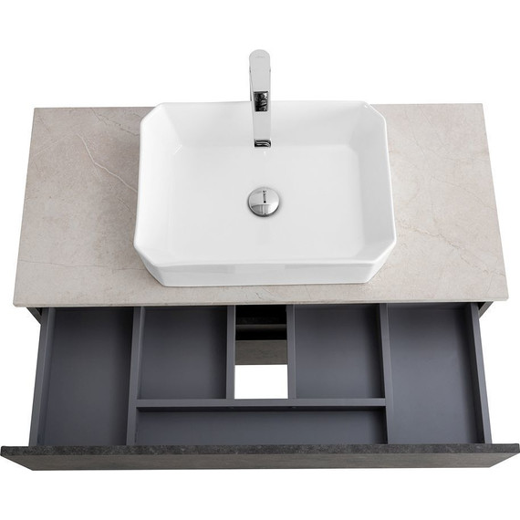 Тумба подвесная со столешницей Cezares MOLVENO 46-80-2C-SO-OSS 80 см, Ossido/Marmo Crema Opaco - фото 7