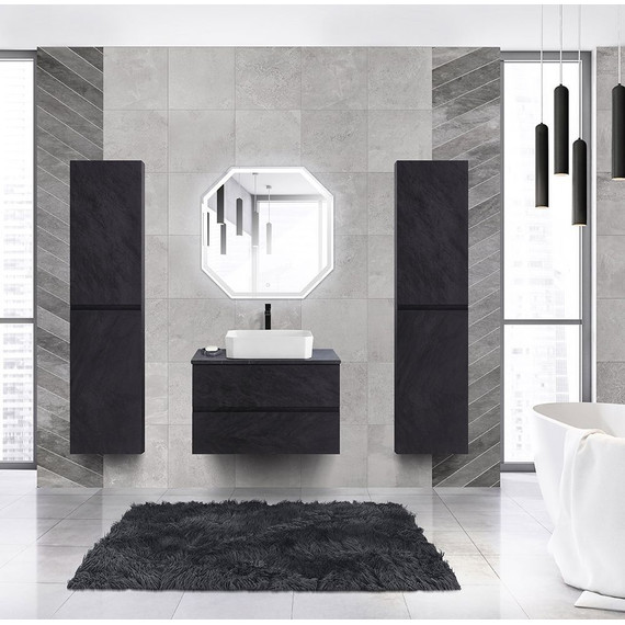 Тумба подвесная со столешницей Cezares MOLVENO 46-100-2C-SO-NR 100 см, Nero/Marmo Nero Opaco - фото 2