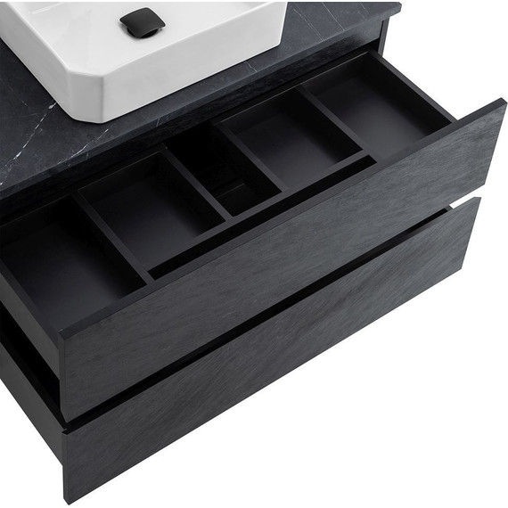 Тумба подвесная со столешницей Cezares MOLVENO 46-100-2C-SO-NR 100 см, Nero/Marmo Nero Opaco - фото 7