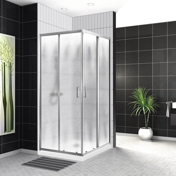 Душевое ограждение BelBagno 90х90 см UNO-195-A-2-90-CH-CR, хром/шиншилла - фото 