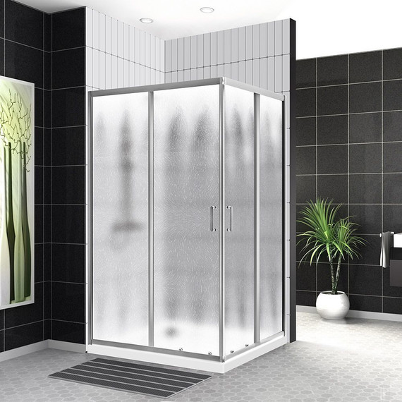Душевое ограждение BelBagno 120x100 см UNO-195-AH-2-120/100-CH-CR, хром/шиншилла - фото 