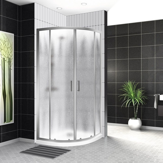 Душевое ограждение BelBagno 100х100 см UNO-195-R-2-100-CH-CR, хром/шиншилла - фото 