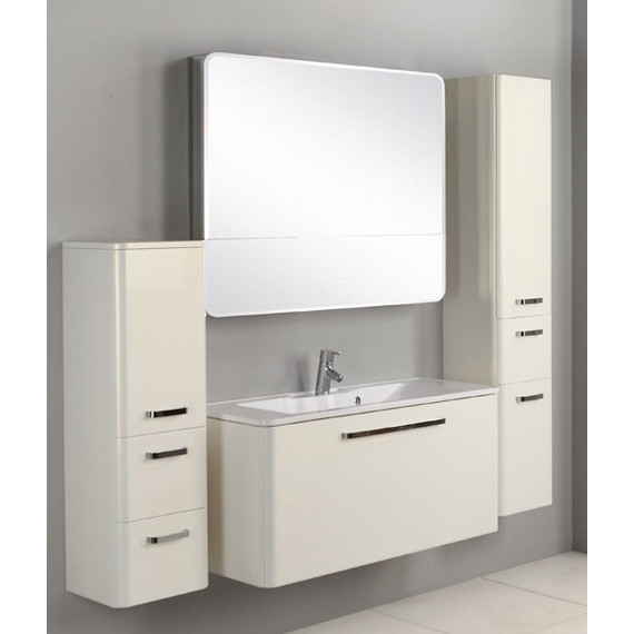 Тумба подвесная с раковиной Акватон Валенсия 75 см 1A1236K0VAG30, белый жемчуг - фото 3