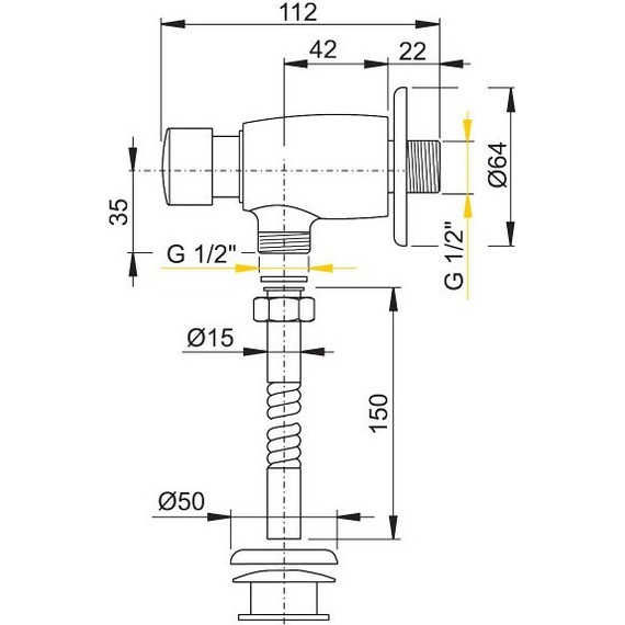 Кран Писсуарный ATS001 Alcaplast - фото, картинка 2 Кран Писсуарный ATS001 Alcaplast - фото 2