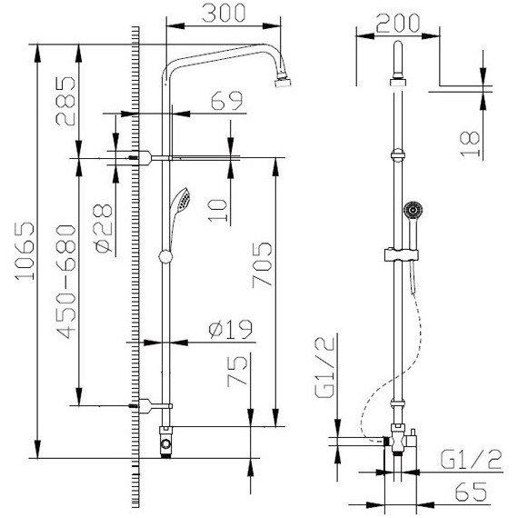 Душевая стойка BRAVAT  FIT S D283CP-2A-RUS - фото, картинка 3 Душевая стойка BRAVAT  FIT S D283CP-2A-RUS - фото 3
