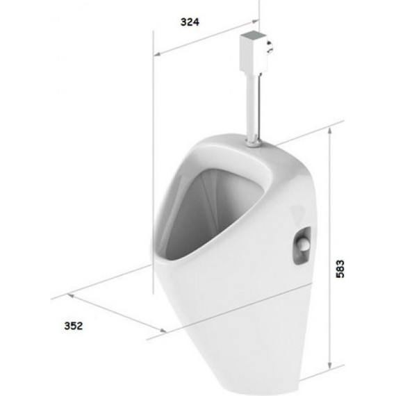 Писсуар Sanita Luxe LONG PS/Long/Mech/WHT.G/S1 - фото 2