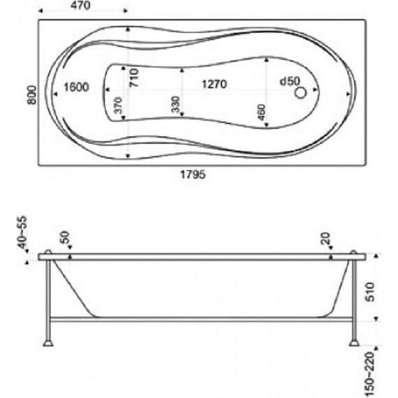 Ванна акриловая 180х80 Bas ЯМАЙКА - фото, картинка 7 Ванна акриловая 180х80 Bas ЯМАЙКА - фото 7