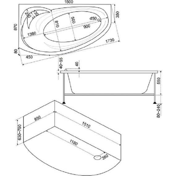 Ванна акриловая 150*90 Bas ФЭНТЕЗИ L - фото, картинка 6 Ванна акриловая 150*90 Bas ФЭНТЕЗИ L - фото 6