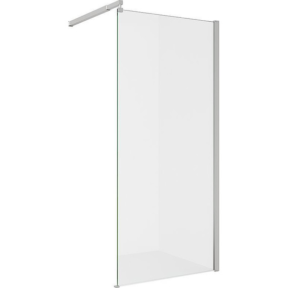 Душевая перегородка Alex Baitler 100x200 см AB29100S1 (стекло 8 мм) с кронштейном в комплекте, хром/розрачное - фото 