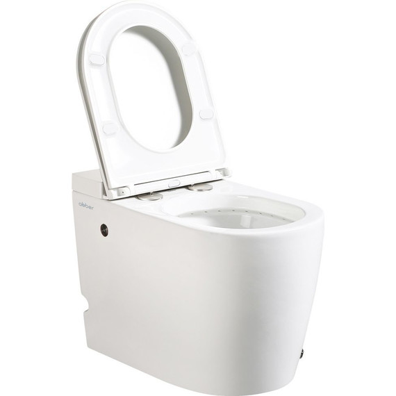 Унитаз приставной безободковый импульсный Abber Bequem AC1114P с крышкой микролифт - фото 3