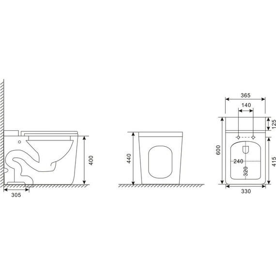 Унитаз приставной безободковый импульсный Abber Rechteck AC1212P с крышкой микролифт (выпуск вертикальный) - фото 13