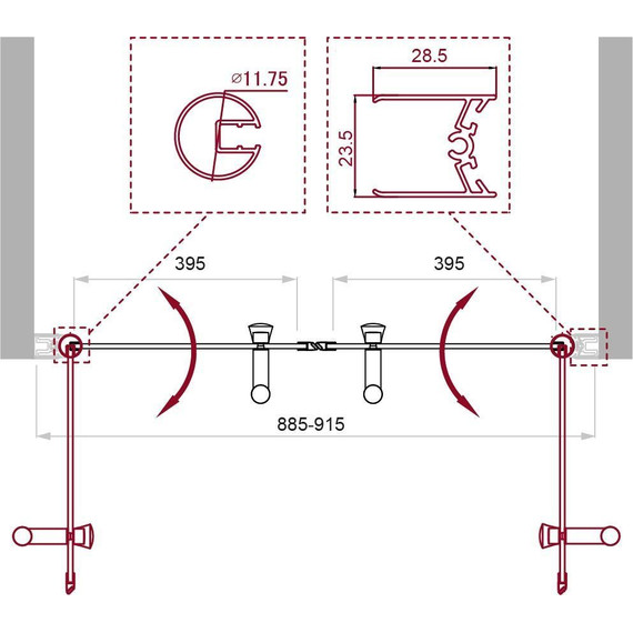 Душевая дверь BelBagno 90 см UNO-B-2-90-CH-Cr, хром/шиншилла - фото 4