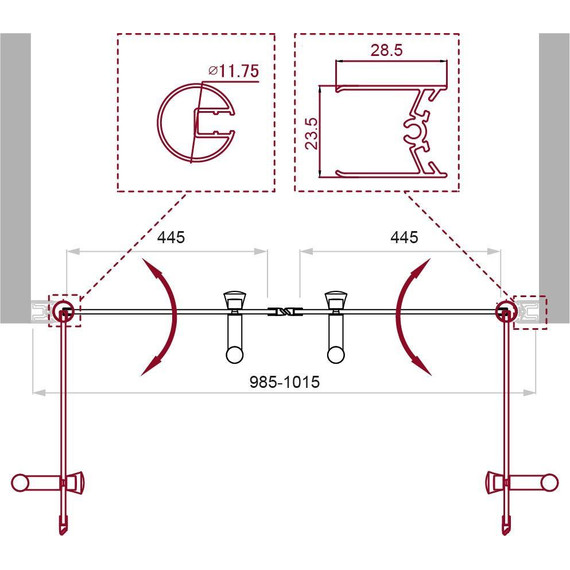 Душевая дверь BelBagno 100 см UNO-B-2-100-CH-Cr, хром/шиншилла - фото 4