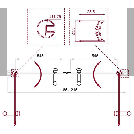 Душевая дверь BelBagno 120 см UNO-B-2-120-CH-Cr, хром/шиншилла - фото 4