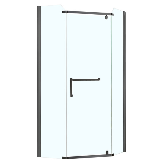 Душевое ограждение Azario Edmonton 90х90 см AZ-NNC3231-1 900 BLACK (стекло 8 мм) черный/прозрачное - фото 