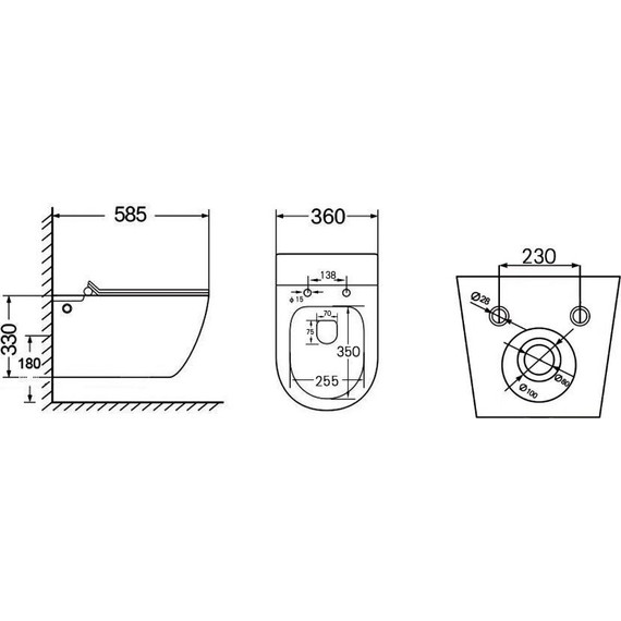 Унитаз подвесной безободковый импульсный Abber Bequem AC1105P с крышкой микролифт - фото, картинка 11 Унитаз подвесной безободковый импульсный Abber Bequem AC1105P с крышкой микролифт - фото 11