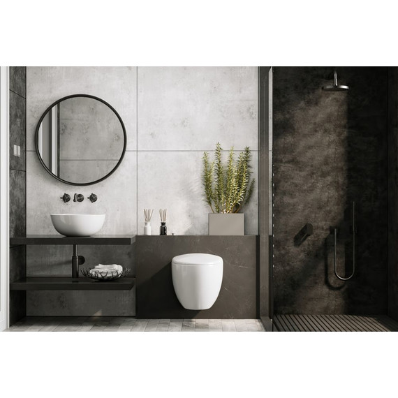 Унитаз подвесной безободковый импульсный Abber Bequem AC1107P с крышкой микролифт - фото, картинка 5 Унитаз подвесной безободковый импульсный Abber Bequem AC1107P с крышкой микролифт - фото 5